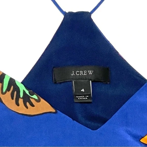 J. Crew Woman 100% SILK Classic Floral Sleeveless Holter Top Size 4 - Picture 10 of 11